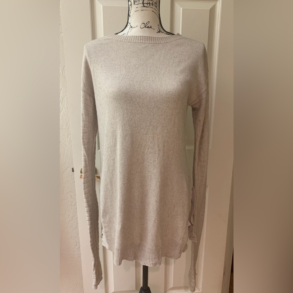 Michael Kors Cashmere Blend Tan Scooped Neck Sweater